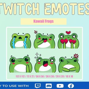 Twitch Emote - Kawaii Frog | Funny Meme Emote | Cartoon Meme Emote | Streamer Custom Emote | Kawaii Frog