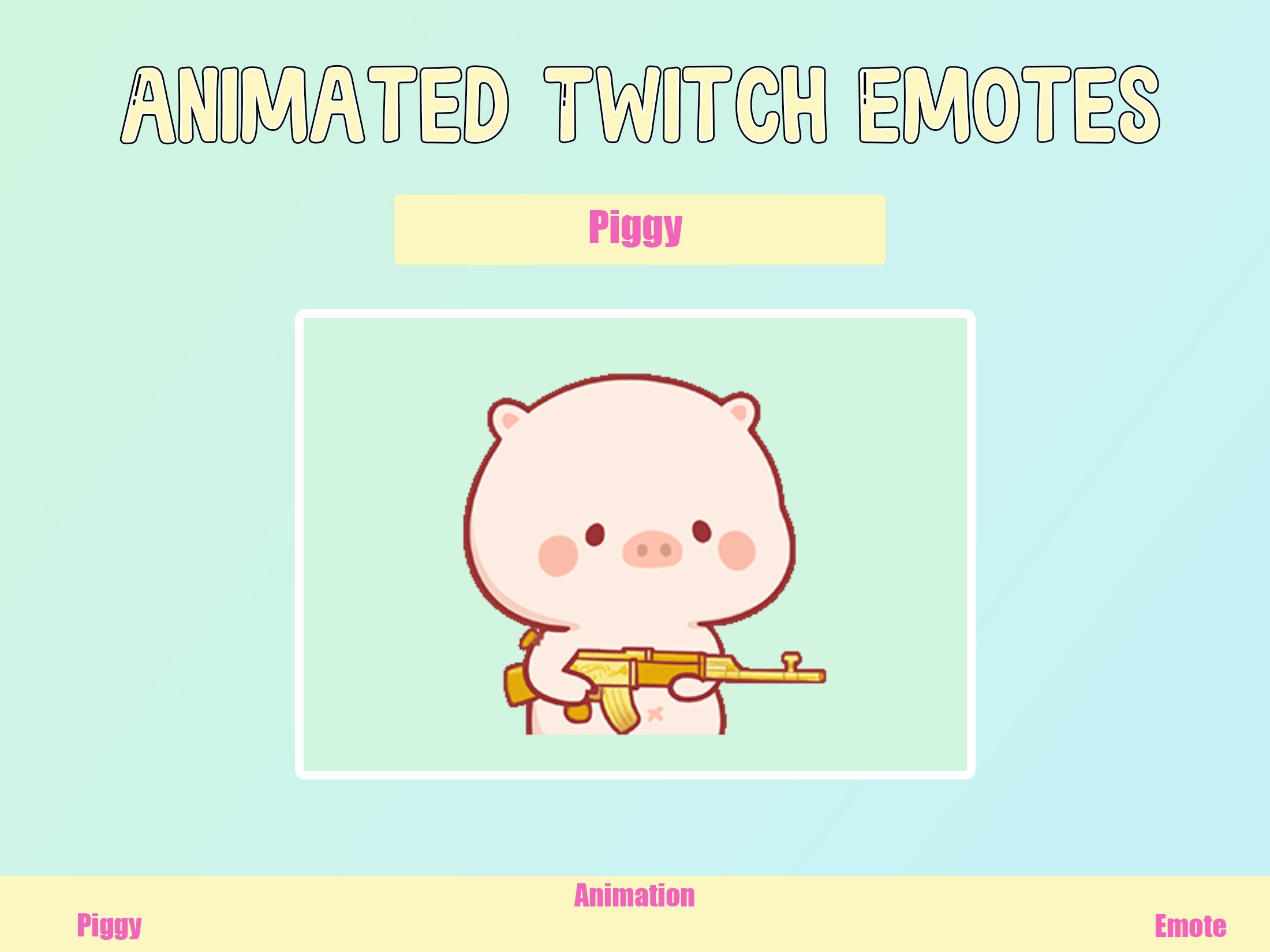 Animated Piggy Twitch Emote | Custom Discord Emotes (GIF) - Etsy