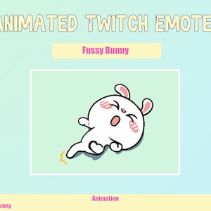 Animated Fussy Bunny Emote for Twitch or Discord | Twitch Emotes | Animated Emotes