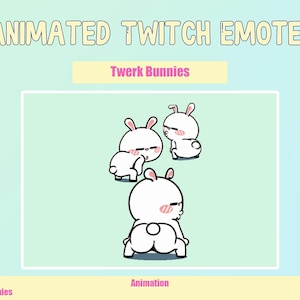 ANIMATED Bunny Twerk Emotes for Twitch and Discord ! Cute Chibi Bunnies Animated Emotes for streaming