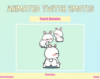 ANIMATED Bunny Twerk Emotes for Twitch and Discord ! Cute Chibi Bunnies Animated Emotes for streaming