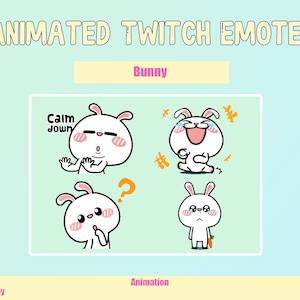 ANIMATED Emotions Bunny Emotes for Twitch and Discord ! Cute Chibi Bunnies Animated Emotes for streaming