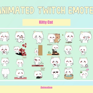 ANIMATED Kitty Cat Emotes MEGA Bundle for Twitch and Discord ! Cute Chibi Cat Animated Emotes for streaming