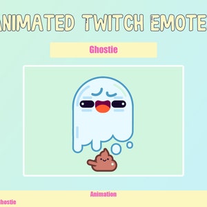 ANIMATED Ghostie Poop Emotes for Twitch and Discord ! Cute Chibi Ghost Animated Emotes for streaming