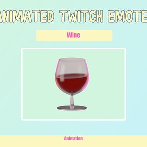 Emote animata del vino per Twitch o Discord / Emote di Twitch / Emote animate