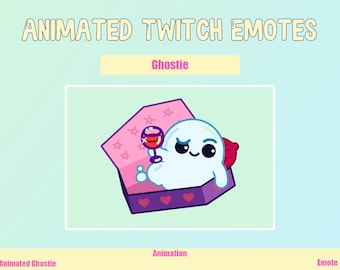 ANIMATED Ghostie Coffin Emotes for Twitch and Discord ! Cute Chibi Ghost Animated Emotes for streaming