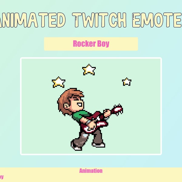 Animated Rocker Boy Emote for Twitch or Discord | Twitch Emotes | Animated Emotes