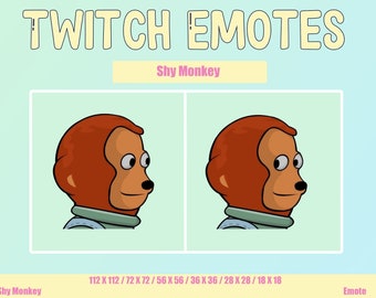 Twitch Emote - Shy Monkey Meme | Funny Meme Emote | Cartoon Meme Emote | Streamer Custom Emote | Shy Monkey Meme