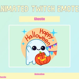 ANIMATED Ghost Happy Halloween Emotes for Twitch and Discord ! Cute Chibi Ghost Animated Emotes for streaming