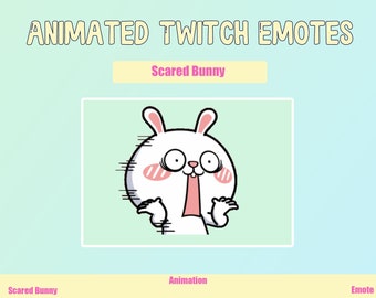 Animated Scared Bunny Emote for Twitch and Discord