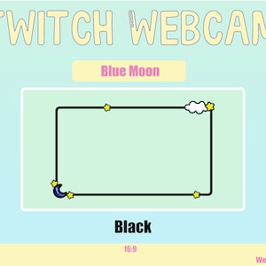 Kawaii Blue Moon Webcam Border