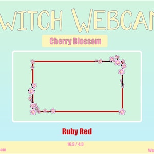 Leuke Ruby Red Cherry Blossom Camera Border! 16-9 / 4-3 Twee frames inbegrepen!