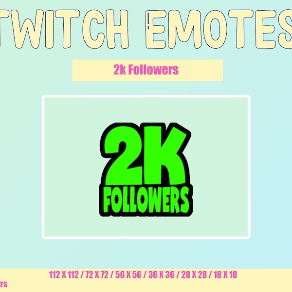 Twitch Emote - 2k Followers | Funny Meme Emote | Cartoon Meme Emote | Streamer Custom Emote