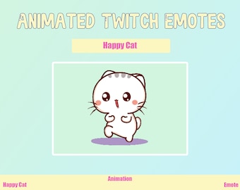 Animated Happy Cat Emote for Twitch or Discord | Twitch Emotes | Animated Emotes
