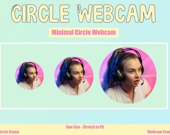 Circle Webcam Minimal Twitch Overlays, Stream Overlay, Easy to Install. Overlay Twitch