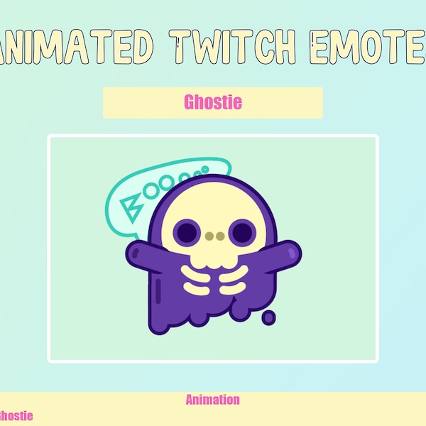 ANIMATED Ghostie BOO! Emotes for Twitch and Discord ! Cute Chibi Ghost Animated Emotes for streaming