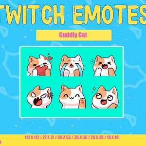 Twitch Emote Cat Cuddly / Funny Meme Emote / Cartoon Meme Emote / Streamer Custom Emote / Cute Cat