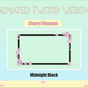 Animated Cherry Blossom webcam frames, Comes in 3 different thicknesses!