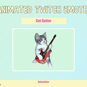 Emote de guitarra de gato animado para Twitch o Discord / Emotes de Twitch / Emotes animados