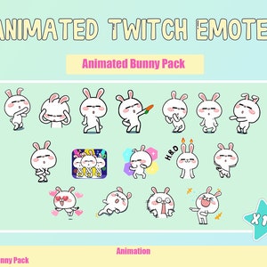 ANIMATED Dance Bunny Emotes MEGA Bundle for Twitch and Discord ! Cute Chibi Bunnies Animated Emotes for streaming