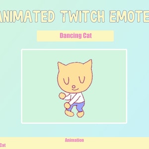 Gesto de Twitch: gato bailando animado / Gesto meme divertido / Gesto meme de dibujos animados / Gesto personalizado de streamer / Meme de gato
