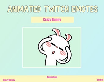 Animated Crazy Bunny Emote for Twitch or Discord | Twitch Emotes | Animated Emotes