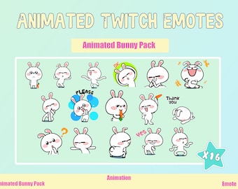 ANIMATED Cute Bunny Emotes MEGA Bundle for Twitch and Discord ! Cute Chibi Bunnies Animated Emotes for streaming