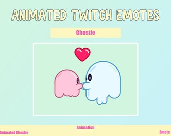 ANIMATED Ghost Pink Blue Spin Emotes for Twitch and Discord ! Cute Chibi Ghost Animated Emotes for streaming