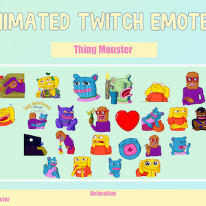 ANIMATED Monster Pack Emotes for Twitch and Discord ! Cute Chibi Animated Emotes for streaming