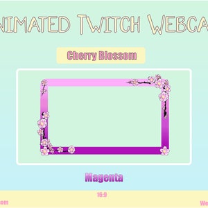 Animated Cherry Blossom webcam frames, Comes in 3 different thicknesses!
