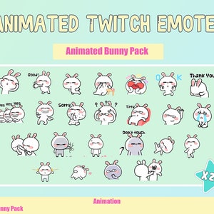 ANIMATED Emotions Bunny Emotes MEGA Bundle for Twitch and Discord ! Cute Chibi Bunnies Animated Emotes for streaming