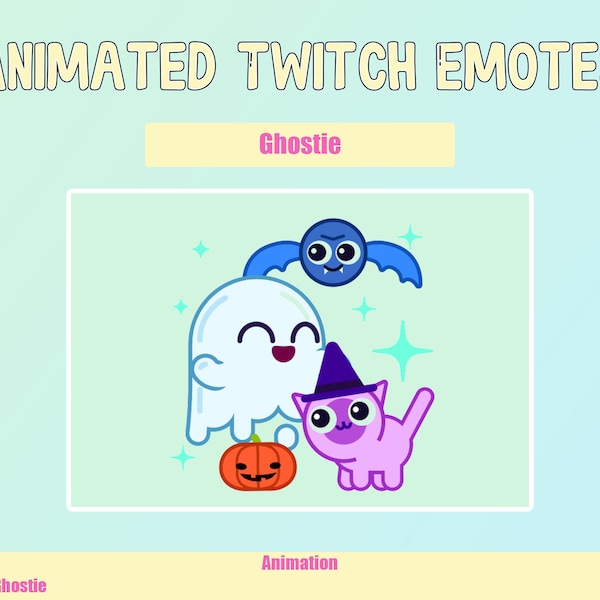 ANIMATED Ghostie Party! Emotes for Twitch and Discord ! Cute Chibi Ghost Animated Emotes for streaming