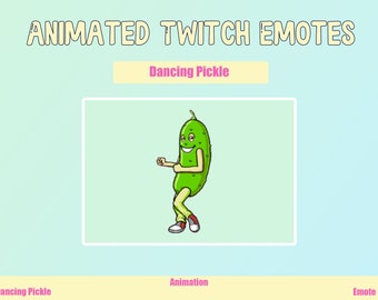 Animated Dancing Pickle Emote for Twitch or Discord | Twitch Emotes | Animated Emotes