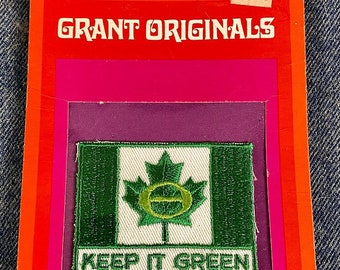 Vintage Grant Originals "Keep it Green" parche de tela bordado