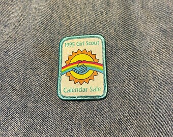 Vintage "1995 Girl Scout Calendar Sale" Printed Cloth Patch