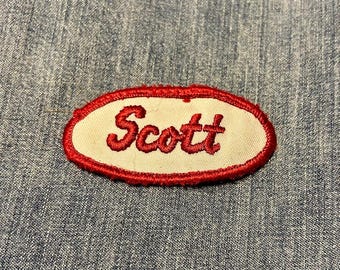 écusson d'uniforme brodé « Scott » vintage