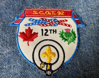 Vintage “S.C.O.T. 92 Parche de tela bordado de 12”
