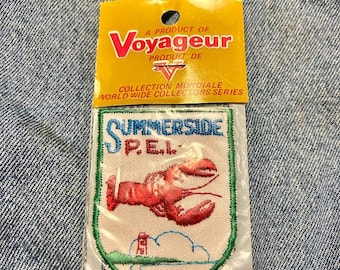 Parche de tela bordado vintage "Summerside P.E.I." Voyageur