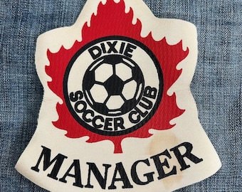 Vintage Dixie Soccer Club Manager parche de tela impreso