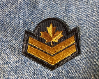 Parche de tela bordado de las fuerzas armadas canadienses vintage
