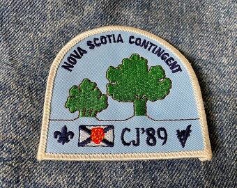 Parche de tela bordado vintage "Contingente de Nueva Escocia CJ 89"