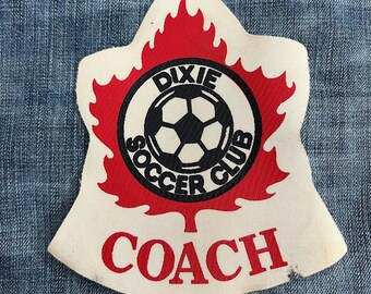 Vintage Dixie Soccer Club Entrenador Impreso Parche de Tela