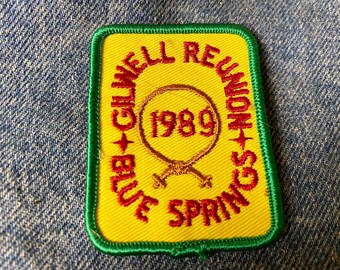 Parche de tela bordado vintage "Gilwell Reunion 1989 Blue Springs"