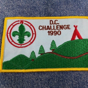 vintage “D.C. Challenge 1990” embroidered cloth scout patch