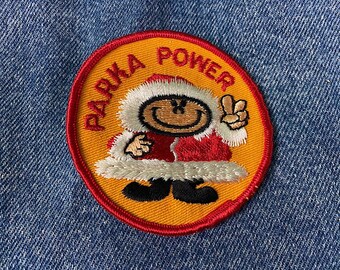 parche de tela bordado vintage "parka power"