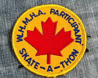 Vintage W.H.M.H.A. Parche de tela bordado Skate A Thon participante