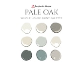 Benjamin Moore Pale Oak Paint Palette, Pale Oak Trim Color, Warm Gray Paint Palette, Benjamin Moore Paint Palette, Whole House Paint Colors