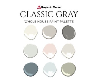 Benjamin Moore Classic Gray Palette, Classic Gray 1548, Classic Gray Undertones, October Mist Palette. Color of the Year, Whole House Colors