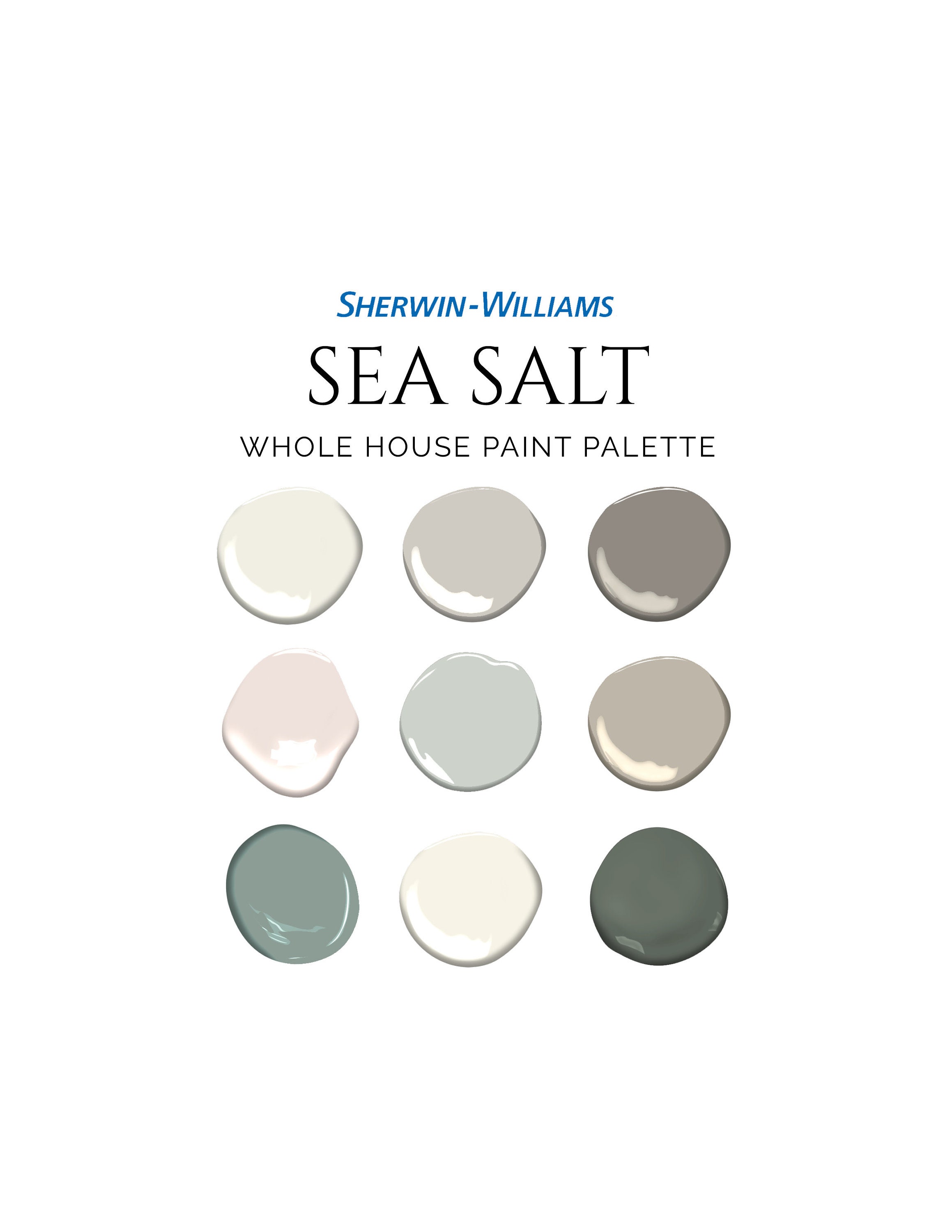 Sherwin Williams Clary Sage Palette, Sage Green Color Palette, Bestselling Green  Paint Colors, Complementary Whole House Paint Colors 