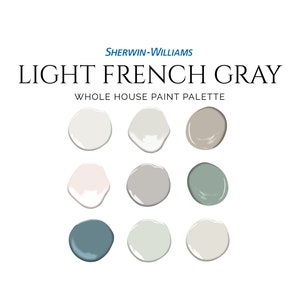 Sherwin Williams Light French Gray Palette, Light French Gray Undertones, Light French Gray Exterior, Light French Gray vs Repose Gray